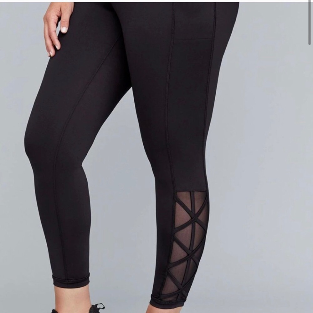 Lane Bryant LIVI Black Lattice Legging